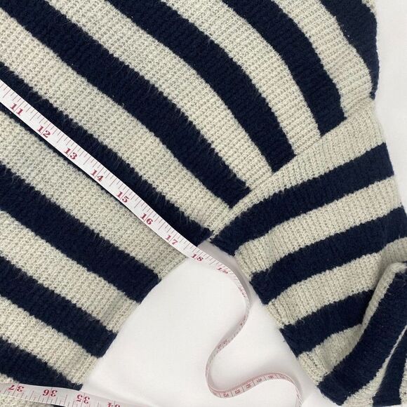 American Eagle Sweater Dress Blue Ivory Striped Mock Neck Drop Shoulder Size M - Picture 6 of 8